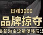 日赚3000+品牌店群,最新淘宝流量侵略玩法(官方售价3600元)-一号资源库