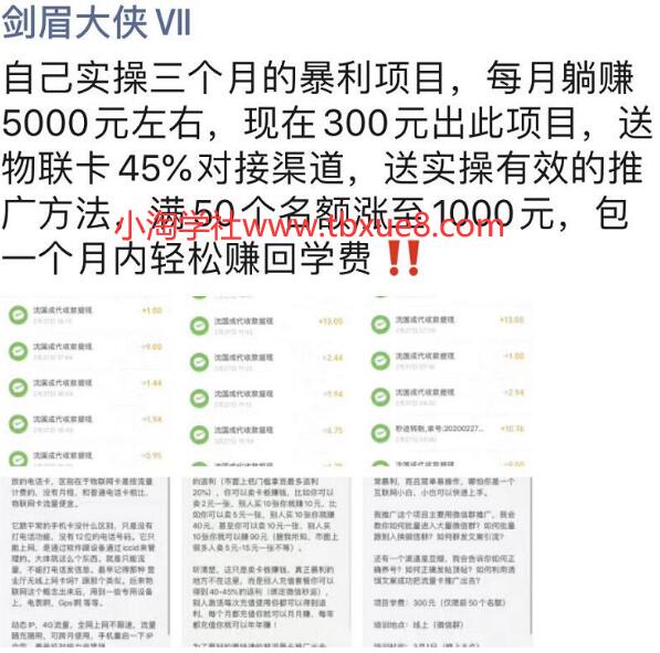剑眉大侠实操三个月得暴利项目，每月躺赚5000元左右（价值300元）-一号资源库