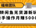 福源团队玩转闲鱼无货源新玩法，新手简单操作轻松月赚5000+-一号资源库