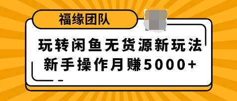 福源团队玩转闲鱼无货源新玩法，新手简单操作轻松月赚5000+-一号资源库