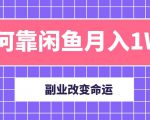 主业成就人生，副业改变命运！分享我是如何靠闲鱼月入10000+（完结）-一号资源库