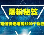 王通《爆粉秘笈》如何快速增加3000个精准粉丝-一号资源库