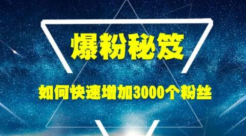王通《爆粉秘笈》如何快速增加3000个精准粉丝-一号资源库