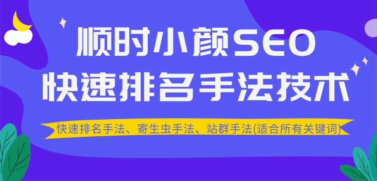 顺时小颜SEO快速排名手法技术教程、寄生虫手法、站群手法(适合所有关键词)-一号资源库