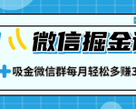 一学就会的微信掘金课，教你打造吸金微信群，业绩暴涨100倍，每月轻松多赚3万元-一号资源库