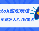 Tiktok变现玩法，不自己拍摄视频，不露脸，单个视频收入6.4W美金（视频+文档）-一号资源库
