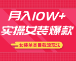月入10W+实操女装爆款,淘宝蓝海女装选品+女装单类目截流玩法(共2节视频)-一号资源库