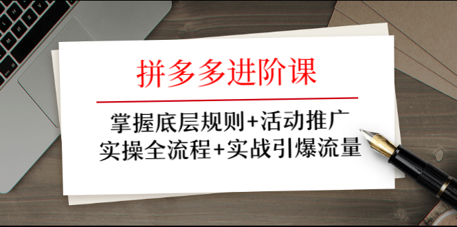 拼多多进阶课 掌握底层规则+活动推广+实操全流程+实战引爆流量-一号资源库