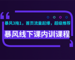 暴风线下课内训课程(暴风3拖1，首页流量起爆，超级推荐)视频+录音+文档-一号资源库