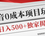 短视频变现套路剖析,抖音0成本赚钱项目玩法,日入500+独家揭秘(共2节视频)-一号资源库