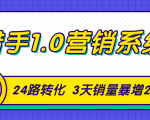 猎手1.0营销系统，从0到1，营销实战课，24路转化秘诀3天销量暴增20倍-一号资源库