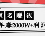 王通：不要小瞧任何一个小领域，取名技能也能快速赚钱，年赚2000W+利润-一号资源库