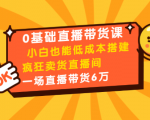 0基础直播带货课:小白也能低成本搭建疯狂卖货直播间:1场直播带货6万-一号资源库