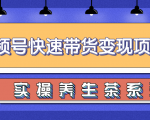 柚子视频号带货实操变现项目，零基础操作养身茶月入10000+-一号资源库