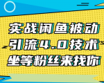 实战闲鱼被动引流4.0技术，坐等粉丝来找你，实操演示日加200+精准粉-一号资源库