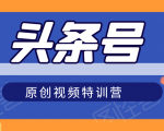 头条号原创视频特训营:一对一带你玩转短视频,新号10天日收益破252元-一号资源库