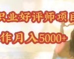 零成本操作职业好评师赚钱项目，简单操作月入5000+-一号资源库