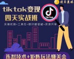 tiktok变现四天实战班，连怼技术+矩阵玩法赚美金！价值998元-一号资源库