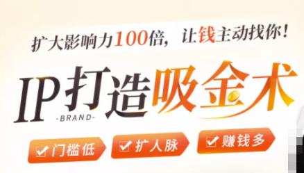 IP打造吸金术：0基础0资源，也能扩大影响力100倍，让钱主动找你！-一号资源库