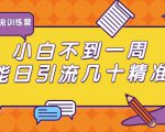清和行记引流训练营:小白不到一周便能日引流几十精准粉-一号资源库