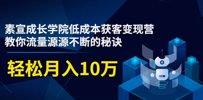 素宣成长学院低成本获客变现营，教你流量源源不断的秘诀，轻松月入10万-一号资源库