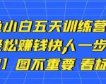 卓让闲鱼小白五天训练营,每天一小时,轻松赚钱快人一步-一号资源库