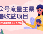 公众号流量主暴利撸收益项目，空闲时间操作单人月入过万-一号资源库