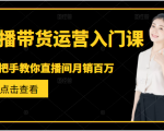 直播带货运营入门课，手把手教你直播间月销百万-一号资源库
