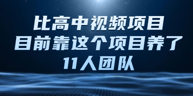 比高中视频项目，目前靠这个项目养了11人团队【视频课程】-一号资源库