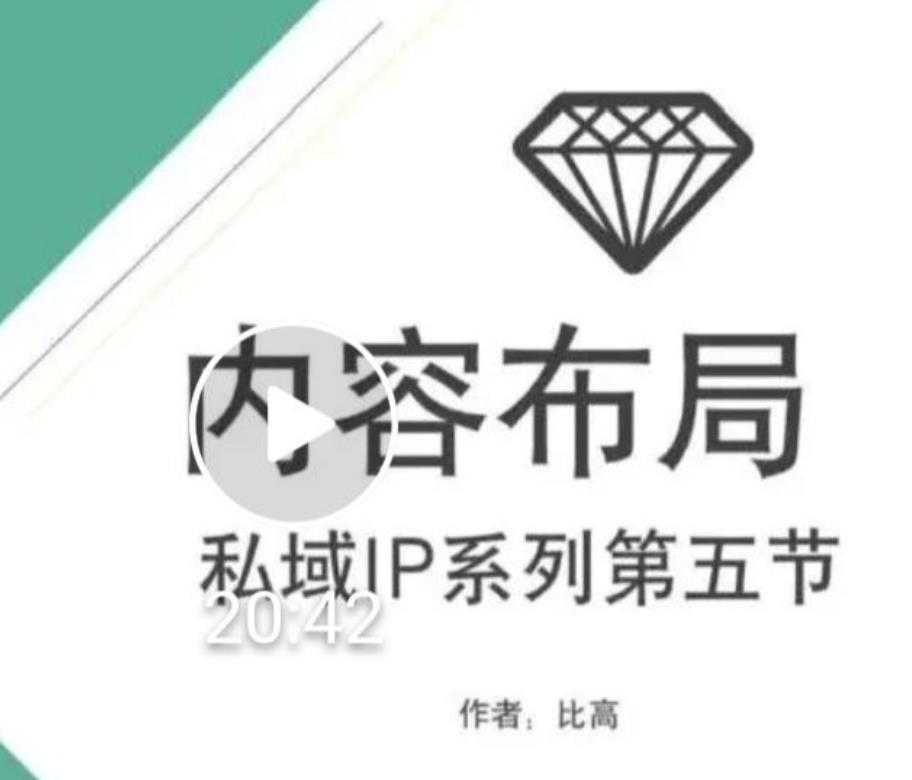 比高私域IP流量变现视频课，6个月10W粉，2235付费会员【完结】-一号资源库