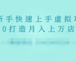 2022年虚拟项目实战指南，新手从0打造月入上万店铺-一号资源库