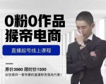 猴帝电商直播起号课,零粉零作品开播底层逻辑,直播五天打爆广场流量-一号资源库