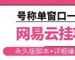 网易云挂机项目云梯挂机计划,永久版脚本+详细操作视频-一号资源库