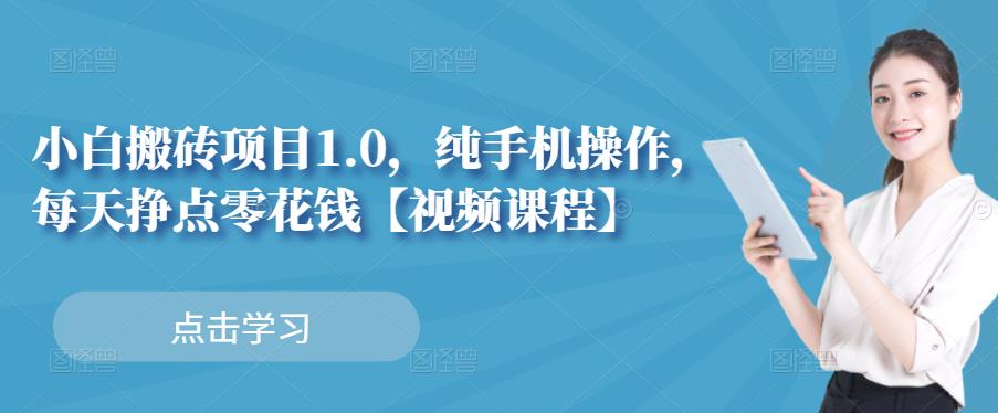 小白搬砖项目1.0，纯手机操作，每天兼职挣点零花钱-一号资源库