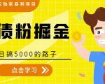 全网2022独家暴利项目，负债粉掘金，日搞5000的路子-一号资源库