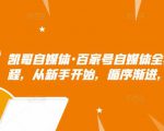 凯哥自媒体·百家号自媒体全套实战赚钱教程，从新手开始，循序渐进，系统的讲解-一号资源库