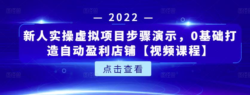 新人实操虚拟项目步骤演示，0基础打造自动盈利店铺【视频课程】-一号资源库