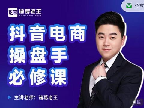 诸葛老王-抖音电商操盘手必修课：顶层设计，​起号破局，爆款运营，数据分析-一号资源库
