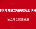 跨境电商独立站高效运行训练营，独立站全链路拆解-一号资源库