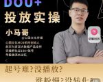 小马哥-Dou+投放实操课,抖加投放,随心推,付费起号逻辑,打破低播放转化-一号资源库