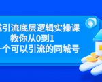 同城引流底层逻辑实操课，教你从0到1做一个可以引流的同城号（价值4980）-一号资源库