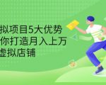 拆解虚拟项目5大优势,0基础教你打造月入上万虚拟店铺(无水印)-一号资源库