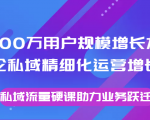 8000万用户规模增长方法论私域精细化运营增长，私域流量硬课助力业务跃迁-一号资源库