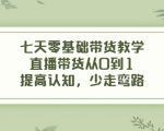 七天零基础带货教学，直播带货从0到1，提高认知，少走弯路-一号资源库