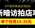 最新暗访拍店信息差项目，单个任务15-35元（不是传统拍店项目）-一号资源库