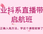 企业抖系直播带货启航班，正确入局方法，学这个课程就够了-一号资源库
