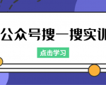 公众号搜一搜实训，收录与恢复收录、 排名优化黑科技，附送工具（价值998元）-一号资源库