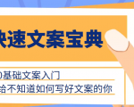 快速文案宝典，0基础文案入门，给不知道如何写好文案的你-一号资源库