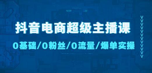 抖音电商超级主播课：0基础、0粉丝、0流量、爆单实操！-一号资源库