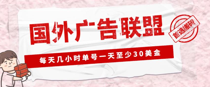 外面收费1980的最新国外LEAD广告联盟搬砖项目，单号一天至少30美金【详细玩法教程】-一号资源库